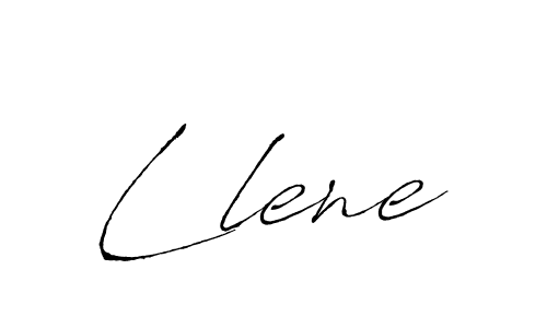 Make a beautiful signature design for name Llene. With this signature (Antro_Vectra) style, you can create a handwritten signature for free. Llene signature style 6 images and pictures png