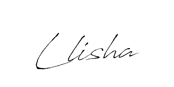 Llisha stylish signature style. Best Handwritten Sign (Antro_Vectra) for my name. Handwritten Signature Collection Ideas for my name Llisha. Llisha signature style 6 images and pictures png