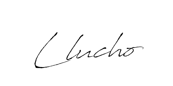 Use a signature maker to create a handwritten signature online. With this signature software, you can design (Antro_Vectra) your own signature for name Llucho. Llucho signature style 6 images and pictures png