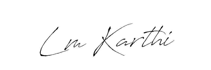 Use a signature maker to create a handwritten signature online. With this signature software, you can design (Antro_Vectra) your own signature for name Lm Karthi. Lm Karthi signature style 6 images and pictures png