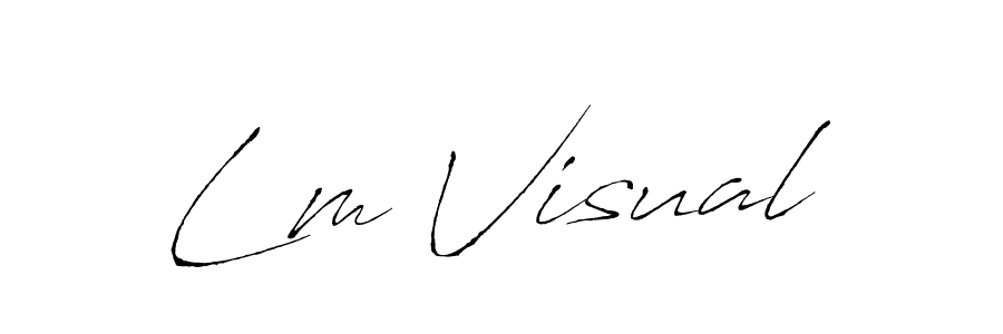 You should practise on your own different ways (Antro_Vectra) to write your name (Lm Visual) in signature. don't let someone else do it for you. Lm Visual signature style 6 images and pictures png