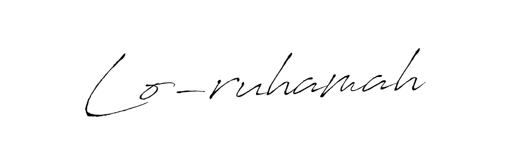 Antro_Vectra is a professional signature style that is perfect for those who want to add a touch of class to their signature. It is also a great choice for those who want to make their signature more unique. Get Lo-ruhamah name to fancy signature for free. Lo-ruhamah signature style 6 images and pictures png