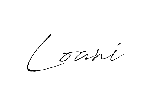 Use a signature maker to create a handwritten signature online. With this signature software, you can design (Antro_Vectra) your own signature for name Loani. Loani signature style 6 images and pictures png