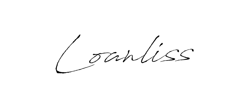 Use a signature maker to create a handwritten signature online. With this signature software, you can design (Antro_Vectra) your own signature for name Loanliss. Loanliss signature style 6 images and pictures png
