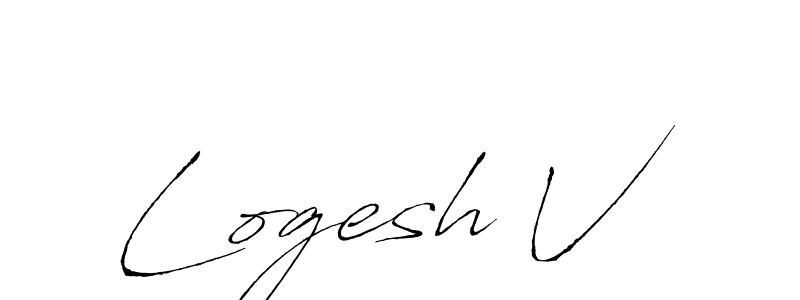 How to make Logesh V name signature. Use Antro_Vectra style for creating short signs online. This is the latest handwritten sign. Logesh V signature style 6 images and pictures png