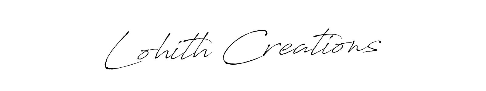 How to make Lohith Creations name signature. Use Antro_Vectra style for creating short signs online. This is the latest handwritten sign. Lohith Creations signature style 6 images and pictures png