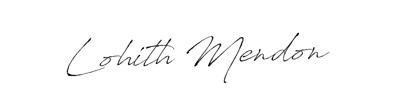 The best way (Antro_Vectra) to make a short signature is to pick only two or three words in your name. The name Lohith Mendon include a total of six letters. For converting this name. Lohith Mendon signature style 6 images and pictures png