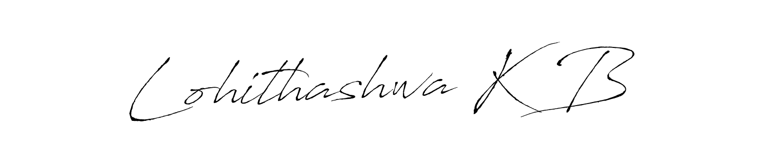 Design your own signature with our free online signature maker. With this signature software, you can create a handwritten (Antro_Vectra) signature for name Lohithashwa K B. Lohithashwa K B signature style 6 images and pictures png