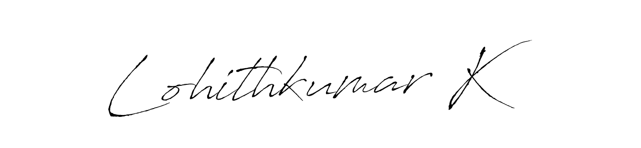 Make a beautiful signature design for name Lohithkumar K. With this signature (Antro_Vectra) style, you can create a handwritten signature for free. Lohithkumar K signature style 6 images and pictures png