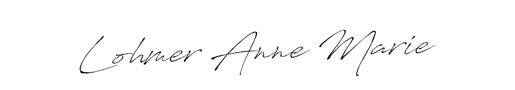 Antro_Vectra is a professional signature style that is perfect for those who want to add a touch of class to their signature. It is also a great choice for those who want to make their signature more unique. Get Lohmer Anne Marie name to fancy signature for free. Lohmer Anne Marie signature style 6 images and pictures png