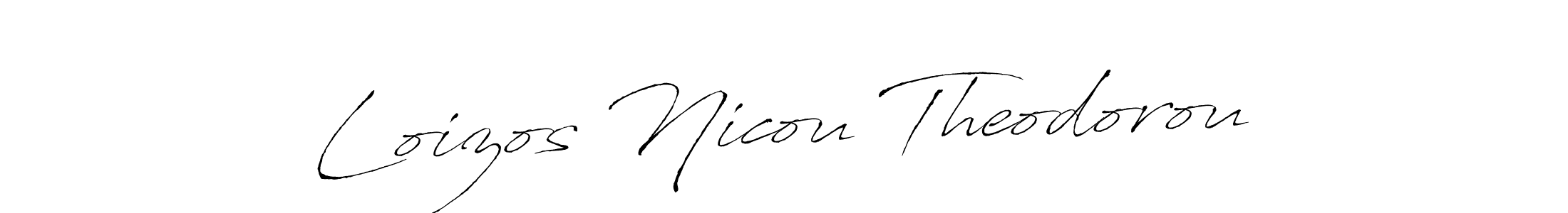 Make a beautiful signature design for name Loizos Nicou Theodorou. With this signature (Antro_Vectra) style, you can create a handwritten signature for free. Loizos Nicou Theodorou signature style 6 images and pictures png