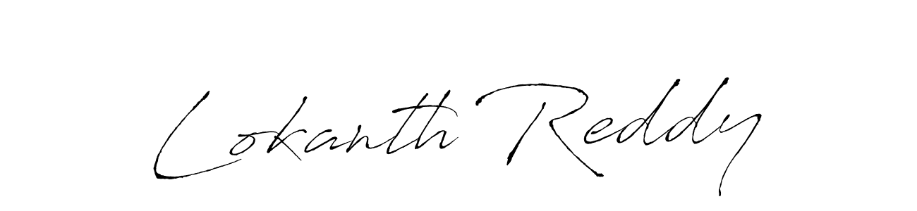 Make a beautiful signature design for name Lokanth Reddy. With this signature (Antro_Vectra) style, you can create a handwritten signature for free. Lokanth Reddy signature style 6 images and pictures png