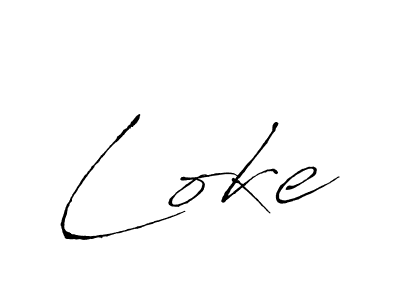 Create a beautiful signature design for name Loke. With this signature (Antro_Vectra) fonts, you can make a handwritten signature for free. Loke signature style 6 images and pictures png