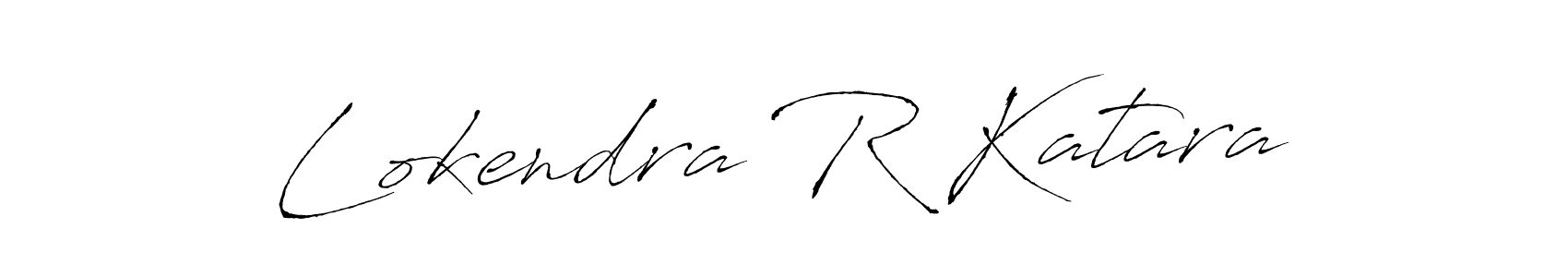 How to make Lokendra R Katara name signature. Use Antro_Vectra style for creating short signs online. This is the latest handwritten sign. Lokendra R Katara signature style 6 images and pictures png