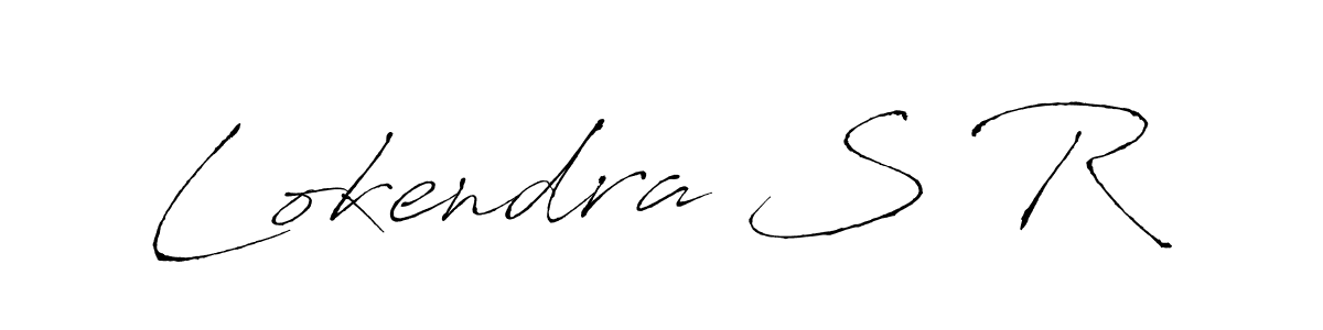 Make a beautiful signature design for name Lokendra S R. With this signature (Antro_Vectra) style, you can create a handwritten signature for free. Lokendra S R signature style 6 images and pictures png