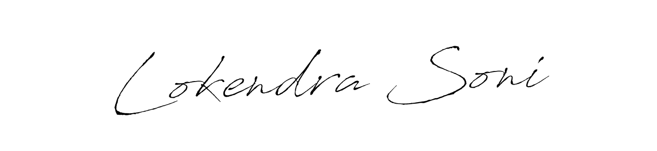 How to make Lokendra Soni name signature. Use Antro_Vectra style for creating short signs online. This is the latest handwritten sign. Lokendra Soni signature style 6 images and pictures png