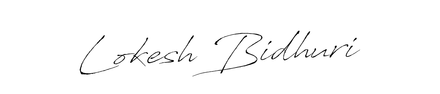 Make a beautiful signature design for name Lokesh Bidhuri. With this signature (Antro_Vectra) style, you can create a handwritten signature for free. Lokesh Bidhuri signature style 6 images and pictures png