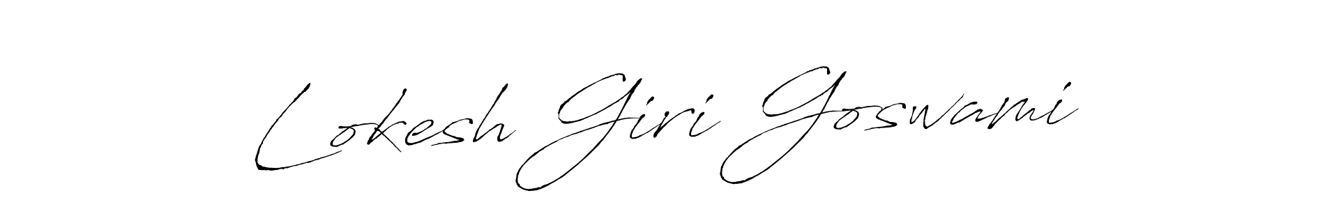 Create a beautiful signature design for name Lokesh Giri Goswami. With this signature (Antro_Vectra) fonts, you can make a handwritten signature for free. Lokesh Giri Goswami signature style 6 images and pictures png