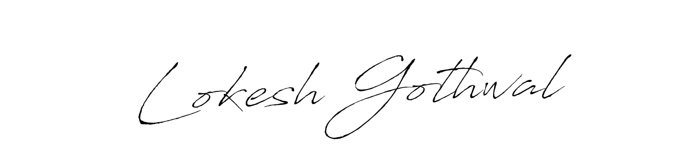 How to make Lokesh Gothwal name signature. Use Antro_Vectra style for creating short signs online. This is the latest handwritten sign. Lokesh Gothwal signature style 6 images and pictures png