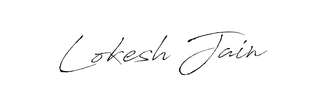 How to make Lokesh Jain name signature. Use Antro_Vectra style for creating short signs online. This is the latest handwritten sign. Lokesh Jain signature style 6 images and pictures png