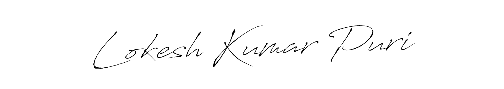 Make a beautiful signature design for name Lokesh Kumar Puri. With this signature (Antro_Vectra) style, you can create a handwritten signature for free. Lokesh Kumar Puri signature style 6 images and pictures png