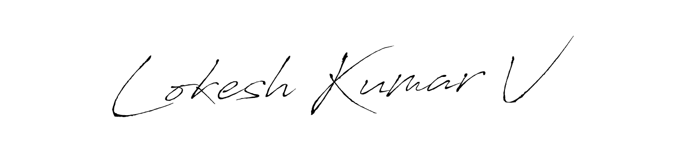 Lokesh Kumar V stylish signature style. Best Handwritten Sign (Antro_Vectra) for my name. Handwritten Signature Collection Ideas for my name Lokesh Kumar V. Lokesh Kumar V signature style 6 images and pictures png