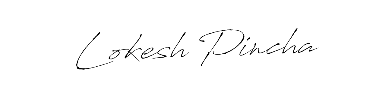 Lokesh Pincha stylish signature style. Best Handwritten Sign (Antro_Vectra) for my name. Handwritten Signature Collection Ideas for my name Lokesh Pincha. Lokesh Pincha signature style 6 images and pictures png