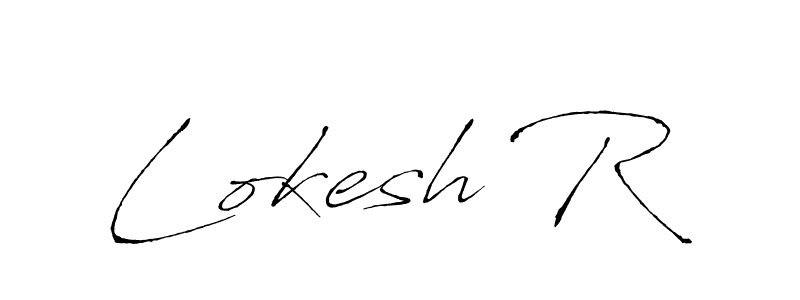 Create a beautiful signature design for name Lokesh R. With this signature (Antro_Vectra) fonts, you can make a handwritten signature for free. Lokesh R signature style 6 images and pictures png