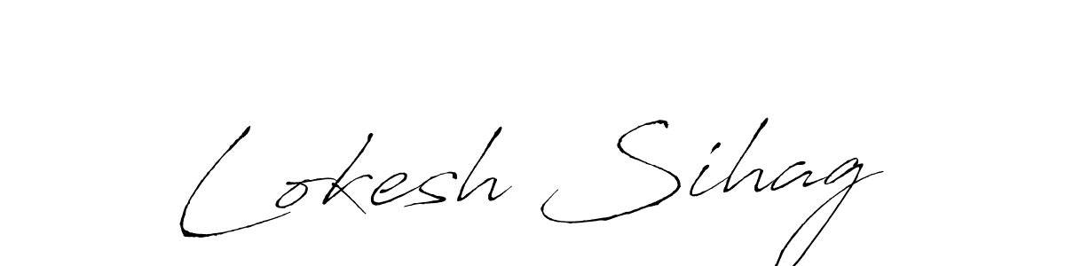 Make a beautiful signature design for name Lokesh Sihag. With this signature (Antro_Vectra) style, you can create a handwritten signature for free. Lokesh Sihag signature style 6 images and pictures png