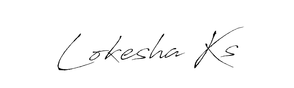 Create a beautiful signature design for name Lokesha Ks. With this signature (Antro_Vectra) fonts, you can make a handwritten signature for free. Lokesha Ks signature style 6 images and pictures png