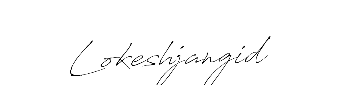 How to make Lokeshjangid name signature. Use Antro_Vectra style for creating short signs online. This is the latest handwritten sign. Lokeshjangid signature style 6 images and pictures png