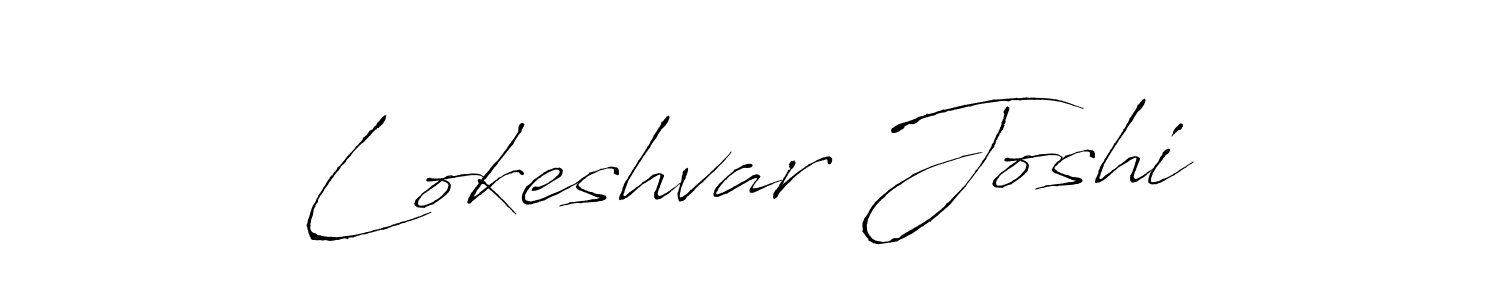 How to make Lokeshvar Joshi name signature. Use Antro_Vectra style for creating short signs online. This is the latest handwritten sign. Lokeshvar Joshi signature style 6 images and pictures png