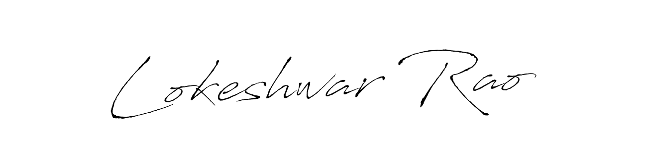 Make a beautiful signature design for name Lokeshwar Rao. With this signature (Antro_Vectra) style, you can create a handwritten signature for free. Lokeshwar Rao signature style 6 images and pictures png