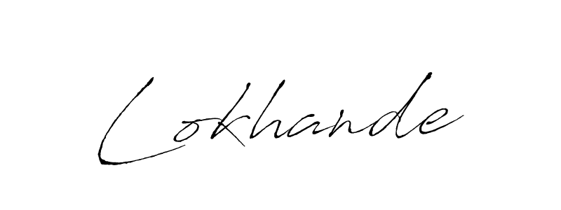 Design your own signature with our free online signature maker. With this signature software, you can create a handwritten (Antro_Vectra) signature for name Lokhande. Lokhande signature style 6 images and pictures png