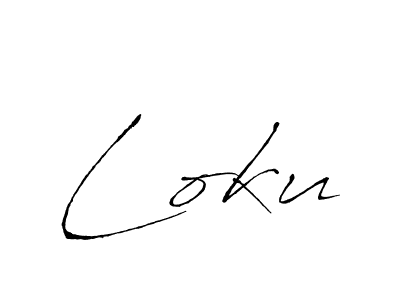 Loku stylish signature style. Best Handwritten Sign (Antro_Vectra) for my name. Handwritten Signature Collection Ideas for my name Loku. Loku signature style 6 images and pictures png