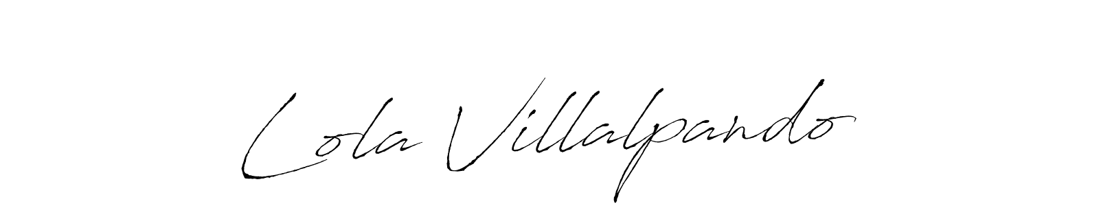 How to make Lola Villalpando name signature. Use Antro_Vectra style for creating short signs online. This is the latest handwritten sign. Lola Villalpando signature style 6 images and pictures png