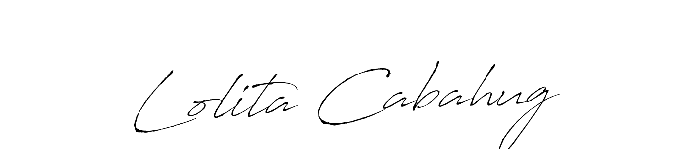 How to make Lolita Cabahug signature? Antro_Vectra is a professional autograph style. Create handwritten signature for Lolita Cabahug name. Lolita Cabahug signature style 6 images and pictures png