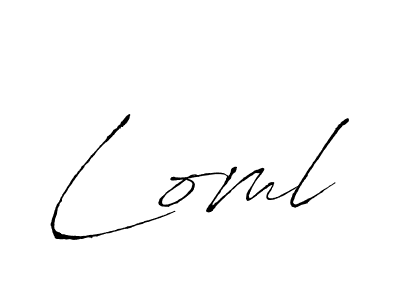 Use a signature maker to create a handwritten signature online. With this signature software, you can design (Antro_Vectra) your own signature for name Loml. Loml signature style 6 images and pictures png