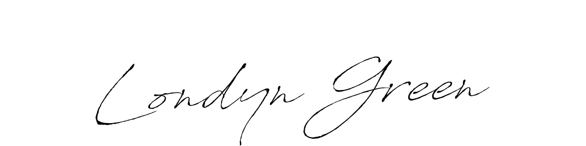 Londyn Green stylish signature style. Best Handwritten Sign (Antro_Vectra) for my name. Handwritten Signature Collection Ideas for my name Londyn Green. Londyn Green signature style 6 images and pictures png