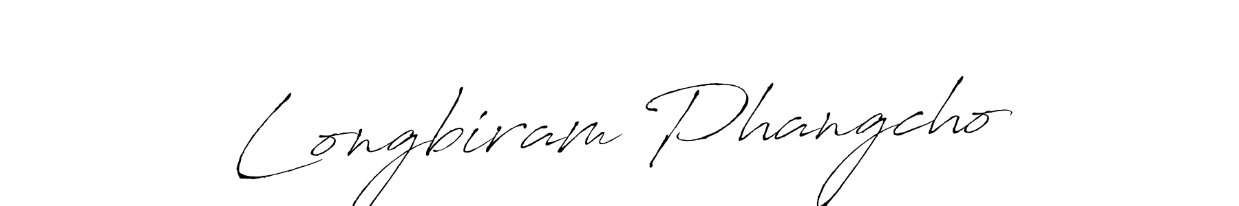 How to make Longbiram Phangcho name signature. Use Antro_Vectra style for creating short signs online. This is the latest handwritten sign. Longbiram Phangcho signature style 6 images and pictures png