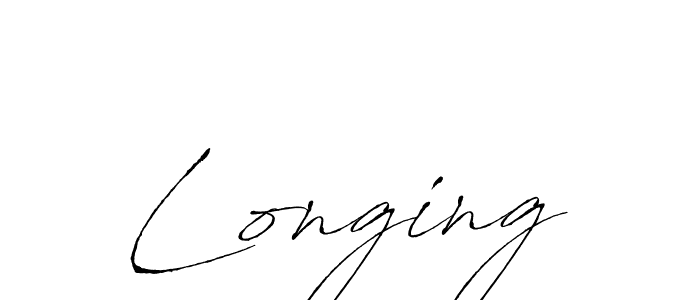 Longing stylish signature style. Best Handwritten Sign (Antro_Vectra) for my name. Handwritten Signature Collection Ideas for my name Longing. Longing signature style 6 images and pictures png