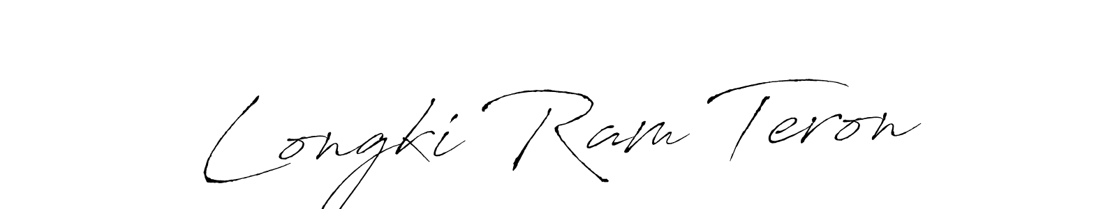 How to make Longki Ram Teron name signature. Use Antro_Vectra style for creating short signs online. This is the latest handwritten sign. Longki Ram Teron signature style 6 images and pictures png