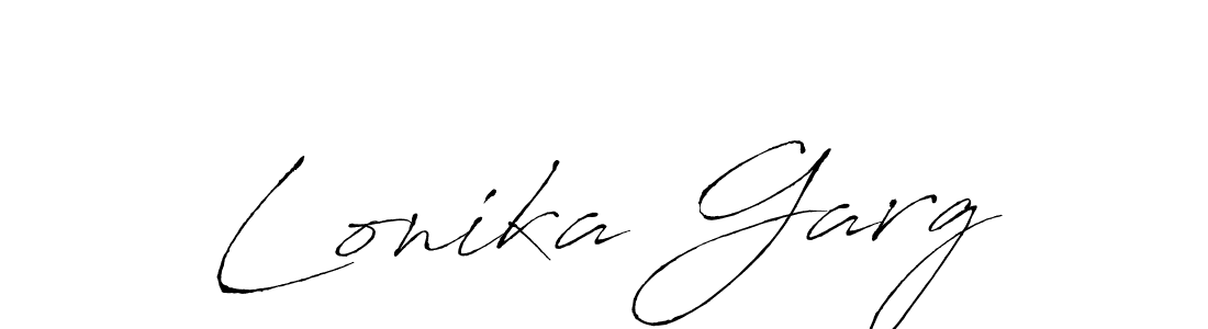 Make a beautiful signature design for name Lonika Garg. With this signature (Antro_Vectra) style, you can create a handwritten signature for free. Lonika Garg signature style 6 images and pictures png