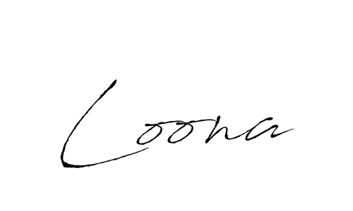 Design your own signature with our free online signature maker. With this signature software, you can create a handwritten (Antro_Vectra) signature for name Loona. Loona signature style 6 images and pictures png