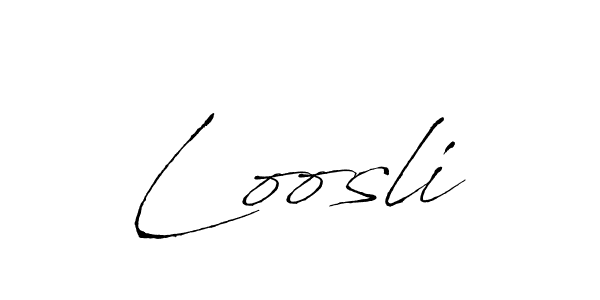 Create a beautiful signature design for name Loosli. With this signature (Antro_Vectra) fonts, you can make a handwritten signature for free. Loosli signature style 6 images and pictures png