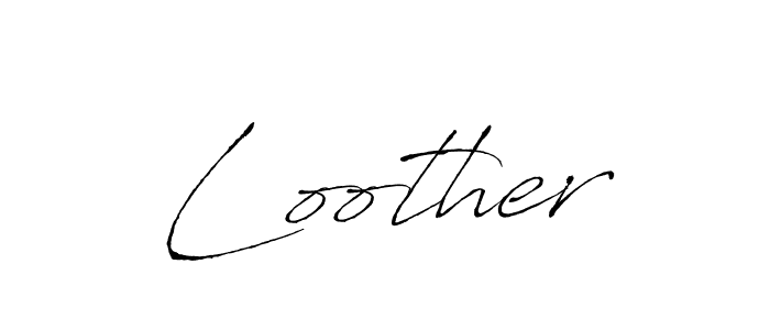 Make a beautiful signature design for name Loother. With this signature (Antro_Vectra) style, you can create a handwritten signature for free. Loother signature style 6 images and pictures png