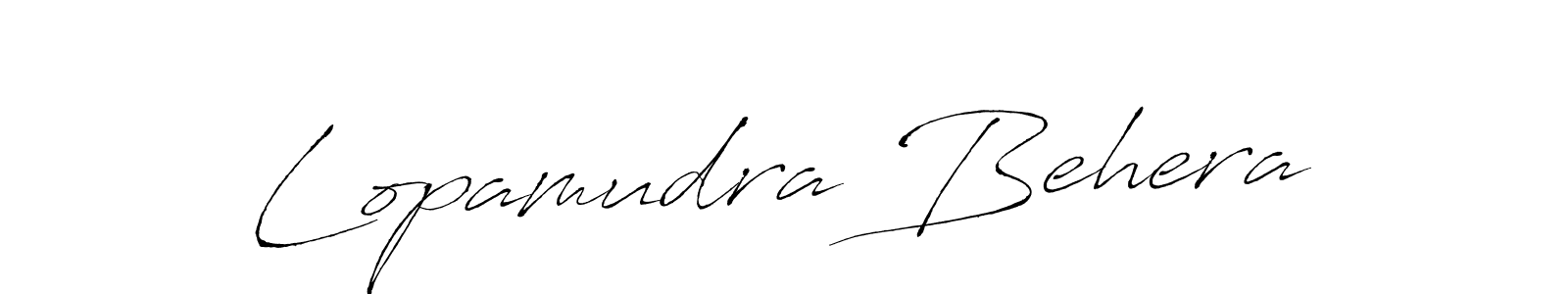 Make a beautiful signature design for name Lopamudra Behera. With this signature (Antro_Vectra) style, you can create a handwritten signature for free. Lopamudra Behera signature style 6 images and pictures png