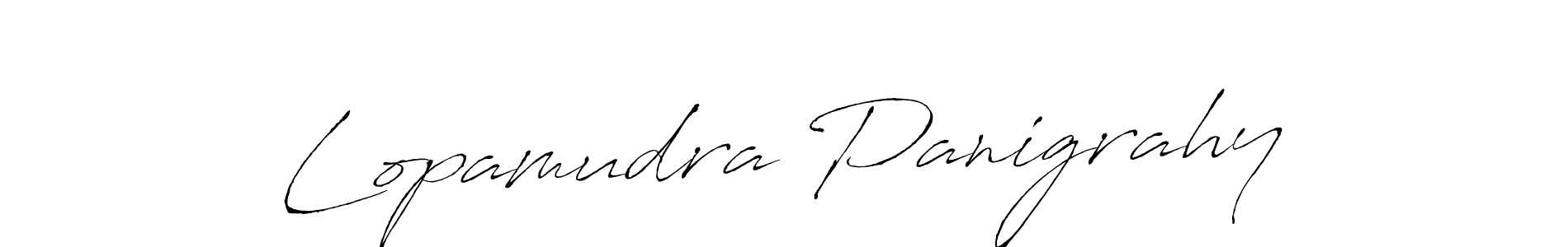 How to make Lopamudra Panigrahy name signature. Use Antro_Vectra style for creating short signs online. This is the latest handwritten sign. Lopamudra Panigrahy signature style 6 images and pictures png