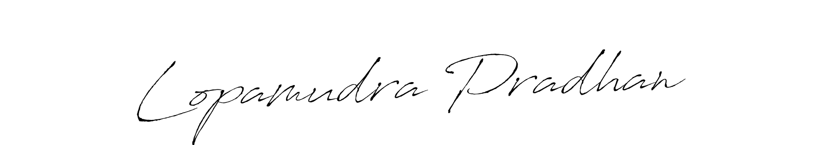 Lopamudra Pradhan stylish signature style. Best Handwritten Sign (Antro_Vectra) for my name. Handwritten Signature Collection Ideas for my name Lopamudra Pradhan. Lopamudra Pradhan signature style 6 images and pictures png