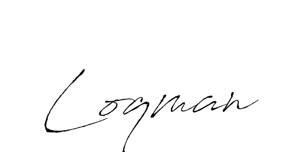 Use a signature maker to create a handwritten signature online. With this signature software, you can design (Antro_Vectra) your own signature for name Loqman. Loqman signature style 6 images and pictures png